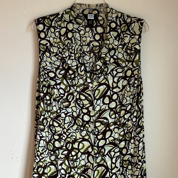 3/$20 💥 Studio 1940 Maxi Dress Front Button Down Collared Smocked Back Teacher - Picture 5 of 17